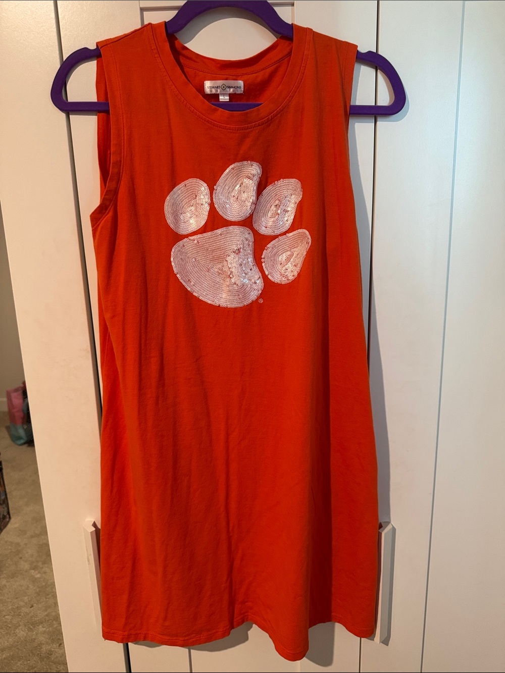 Women’s Clemson Orange Sequin Paw Dress